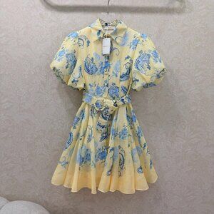 Zimmermann tulip-sleeved fitted waist dress